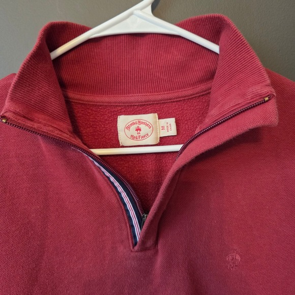 Brooks Brothers Red Fleece Men's Red Quarter Zip Sweatshirt Pullover M Classic - Picture 5 of 10